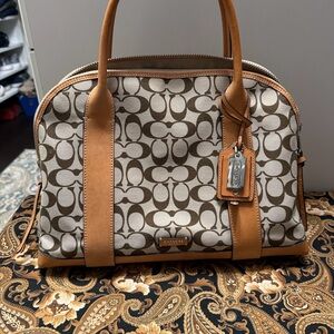 Coach Signature Brown and Tan Satchel